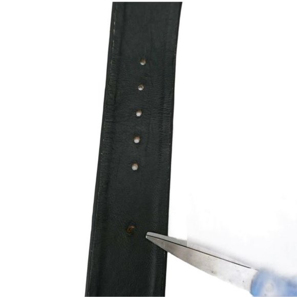 Designer Vintage 80s Wide Leather Belt Calf Hair Animal Print Earthy Wild S - Picture 5 of 8